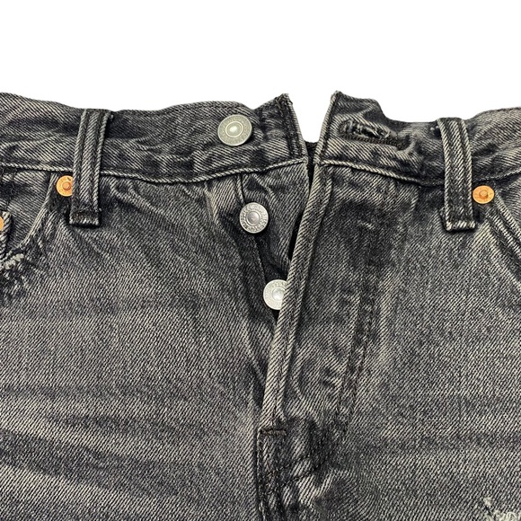 Levi Strauss Black Distressed Jean Shorts - Picture 3 of 12